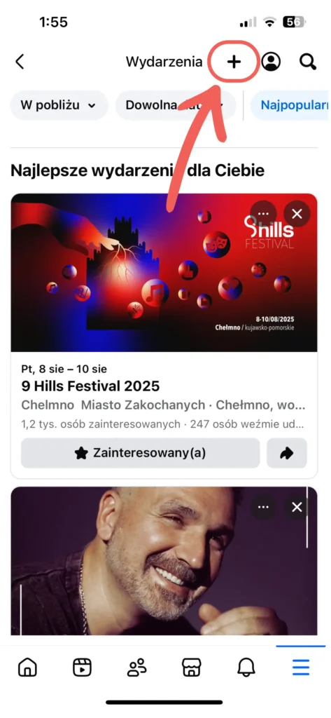 dodawanie nowego wydarzenia na urządzeniu mobilnym
