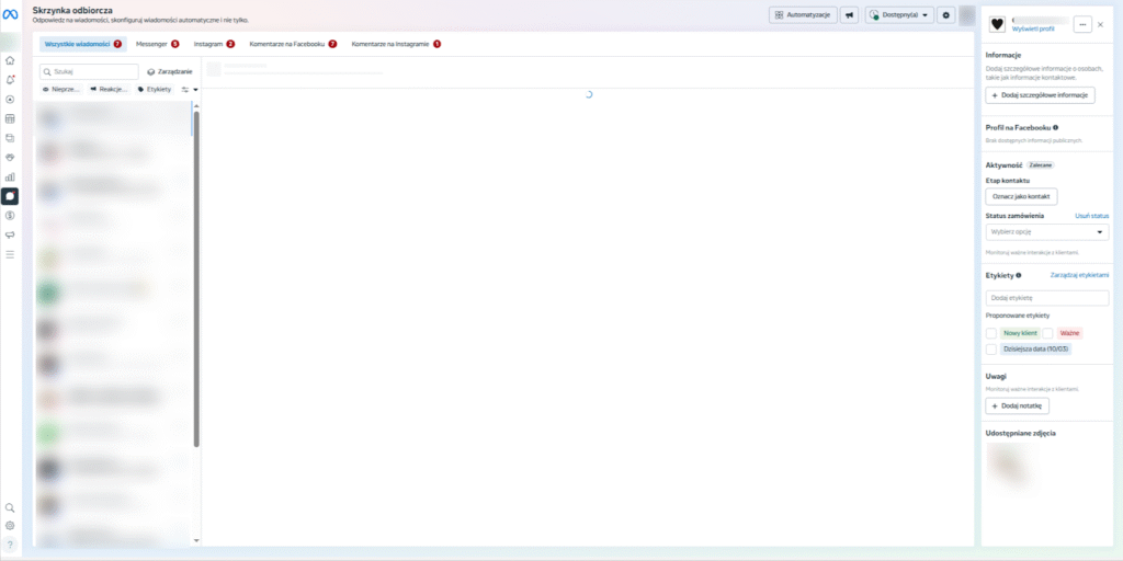 skrzynka odbiorcza meta business site