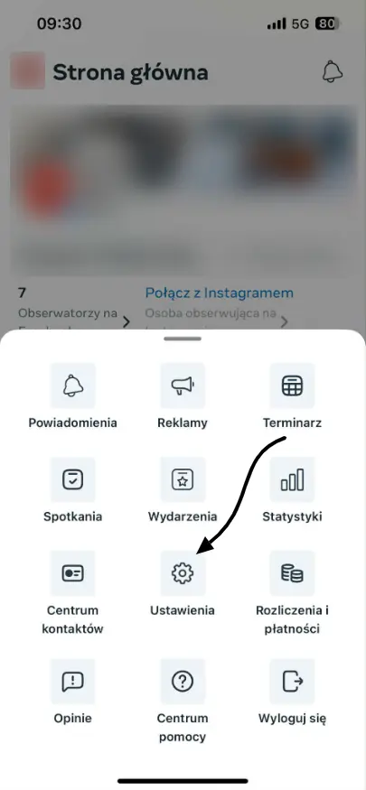 łączenie profilu IG z MBS na mobile