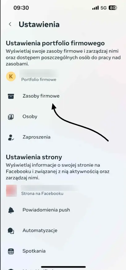 łączenie profilu IG z MBS na mobile